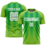 Maillot de football personnalisé à sublimation vert fluo, blanc et vert Kelly Maillot de football personnalisé à sublimation vert fluo, blanc et vert Kelly