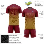 Maillot de football personnalisé à sublimation Old Gold Crimson Maillot de football personnalisé à sublimation Old Gold Crimson