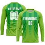 Maillot de football personnalisé à sublimation vert fluo, blanc et vert Kelly Maillot de football personnalisé à sublimation vert fluo, blanc et vert Kelly