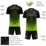 Maillot de football personnalisé vert fluo noir par sublimation Maillot de football personnalisé vert fluo noir par sublimation