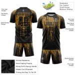 Maillot de football personnalisé à sublimation noir et or Maillot de football personnalisé à sublimation noir et or