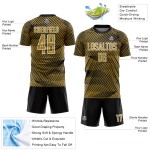 Maillot de football personnalisé avec sublimation, motif or ancien, noir et blanc Maillot de football personnalisé avec sublimation, motif or ancien, noir et blanc