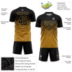 Maillot de football personnalisé à sublimation noir et or Maillot de football personnalisé à sublimation noir et or