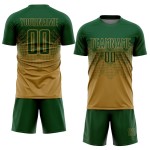 Maillot de football personnalisé à sublimation vert et or Maillot de football personnalisé à sublimation vert et or