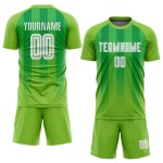 Maillot de football personnalisé à sublimation vert fluo, blanc et vert Kelly Maillot de football personnalisé à sublimation vert fluo, blanc et vert Kelly