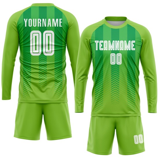 Maillot de football personnalisé à sublimation vert fluo, blanc et vert Kelly Maillot de football personnalisé à sublimation vert fluo, blanc et vert Kelly