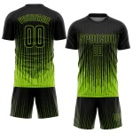 Maillot de football personnalisé vert fluo noir par sublimation Maillot de football personnalisé vert fluo noir par sublimation