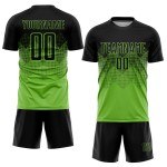 Maillot de football personnalisé vert fluo noir par sublimation Maillot de football personnalisé vert fluo noir par sublimation