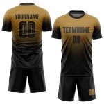 Maillot de football personnalisé, couleur or et noir, effet dégradé par sublimation Maillot de football personnalisé, couleur or et noir, effet dégradé par sublimation
