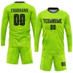 Maillot de football personnalisé vert fluo noir par sublimation Maillot de football personnalisé vert fluo noir par sublimation