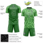 Maillot de football personnalisé vert fluo Kelly vert-blanc par sublimation Maillot de football personnalisé vert fluo Kelly vert-blanc par sublimation