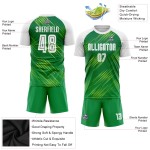 Maillot de football personnalisé à sublimation vert fluo, blanc et vert Kelly Maillot de football personnalisé à sublimation vert fluo, blanc et vert Kelly