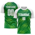 Maillot de football personnalisé à sublimation vert fluo, blanc et vert Kelly Maillot de football personnalisé à sublimation vert fluo, blanc et vert Kelly