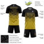 Maillot de football personnalisé à sublimation noir et or Maillot de football personnalisé à sublimation noir et or