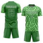 Maillot de football personnalisé vert fluo Kelly vert-blanc par sublimation Maillot de football personnalisé vert fluo Kelly vert-blanc par sublimation