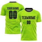 Maillot de football personnalisé vert fluo noir par sublimation Maillot de football personnalisé vert fluo noir par sublimation