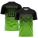 Maillot de football personnalisé vert fluo noir par sublimation Maillot de football personnalisé vert fluo noir par sublimation