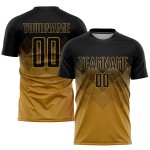Maillot de football personnalisé à sublimation noir et or Maillot de football personnalisé à sublimation noir et or