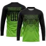 Maillot de football personnalisé vert fluo noir par sublimation Maillot de football personnalisé vert fluo noir par sublimation