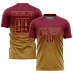 Maillot de football personnalisé à sublimation Old Gold Crimson Maillot de football personnalisé à sublimation Old Gold Crimson