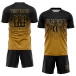Maillot de football personnalisé à sublimation noir et or Maillot de football personnalisé à sublimation noir et or