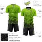 Maillot de football personnalisé vert fluo noir par sublimation Maillot de football personnalisé vert fluo noir par sublimation