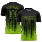 Maillot de football personnalisé vert fluo noir par sublimation Maillot de football personnalisé vert fluo noir par sublimation