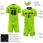 Maillot de football personnalisé vert fluo noir par sublimation Maillot de football personnalisé vert fluo noir par sublimation