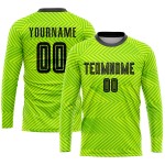 Maillot de football personnalisé vert fluo noir par sublimation Maillot de football personnalisé vert fluo noir par sublimation