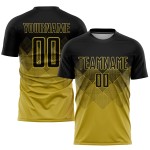 Maillot de football personnalisé à sublimation noir et or Maillot de football personnalisé à sublimation noir et or