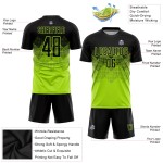 Maillot de football personnalisé vert fluo noir par sublimation Maillot de football personnalisé vert fluo noir par sublimation