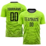 Maillot de football personnalisé vert fluo noir par sublimation Maillot de football personnalisé vert fluo noir par sublimation
