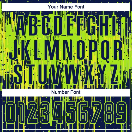 Maillot de football personnalisé vert fluo, bleu marine et jaune fluo, sublimation Maillot de football personnalisé vert fluo, bleu marine et jaune fluo, sublimation