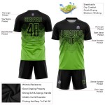 Maillot de football personnalisé vert fluo noir par sublimation Maillot de football personnalisé vert fluo noir par sublimation