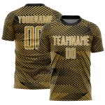 Maillot de football personnalisé avec sublimation, motif or ancien, noir et blanc Maillot de football personnalisé avec sublimation, motif or ancien, noir et blanc
