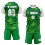Maillot de football personnalisé à sublimation vert fluo, blanc et vert Kelly Maillot de football personnalisé à sublimation vert fluo, blanc et vert Kelly