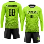 Maillot de football personnalisé vert fluo noir par sublimation Maillot de football personnalisé vert fluo noir par sublimation