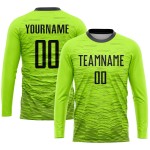 Maillot de football personnalisé vert fluo noir par sublimation Maillot de football personnalisé vert fluo noir par sublimation
