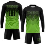 Maillot de football personnalisé vert fluo noir par sublimation Maillot de football personnalisé vert fluo noir par sublimation