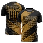 Maillot de football personnalisé à sublimation noir et or Maillot de football personnalisé à sublimation noir et or
