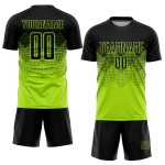 Maillot de football personnalisé vert fluo noir par sublimation Maillot de football personnalisé vert fluo noir par sublimation
