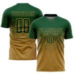 Maillot de football personnalisé à sublimation vert et or Maillot de football personnalisé à sublimation vert et or