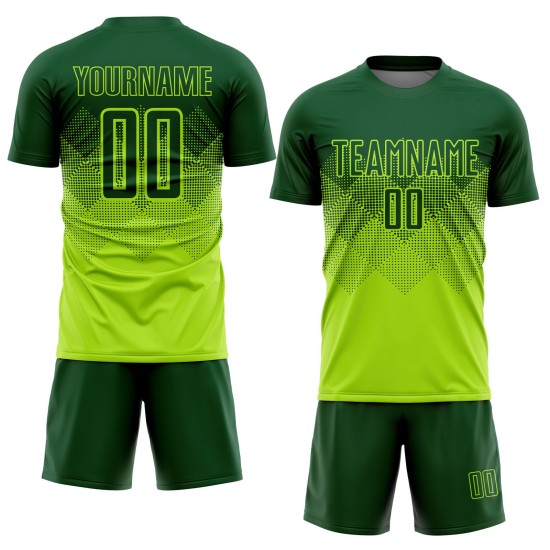 Maillot de football personnalisé vert fluo sublimé Maillot de football personnalisé vert fluo sublimé