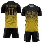 Maillot de football personnalisé à sublimation noir et or Maillot de football personnalisé à sublimation noir et or