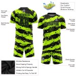 Maillot de football personnalisé vert fluo noir par sublimation Maillot de football personnalisé vert fluo noir par sublimation